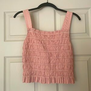 Everlane Smocked Crop Top